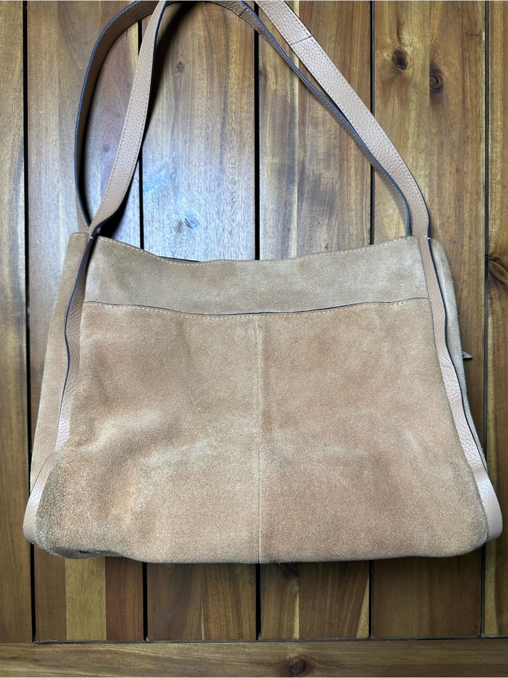 Suede Slouchy Shoulder Bag in Camel Brown - Picture 4 of 15